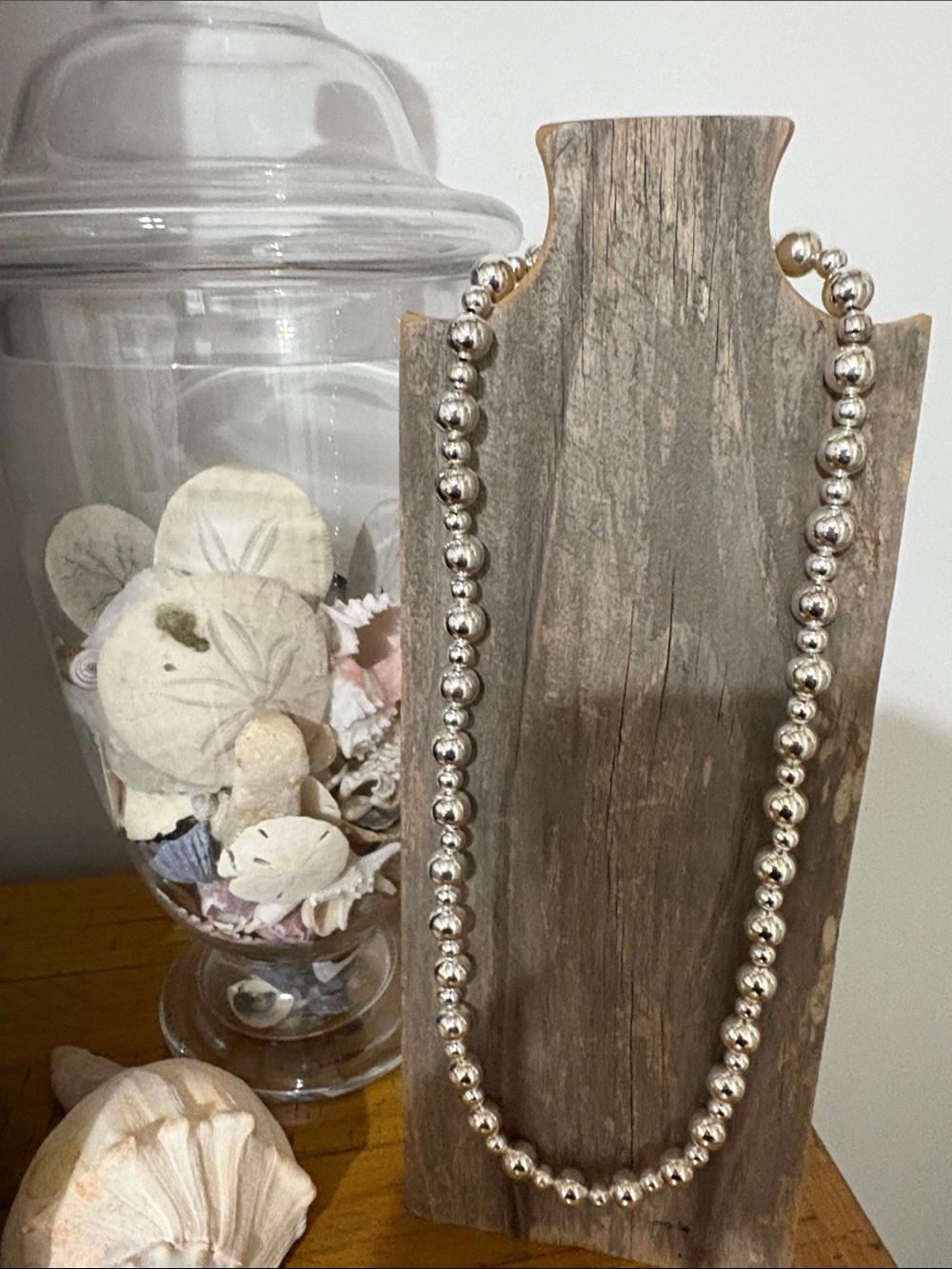 Polished Silver Bead Necklace - Timeless Metallic Strand